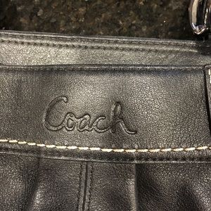 Coach black leather bag